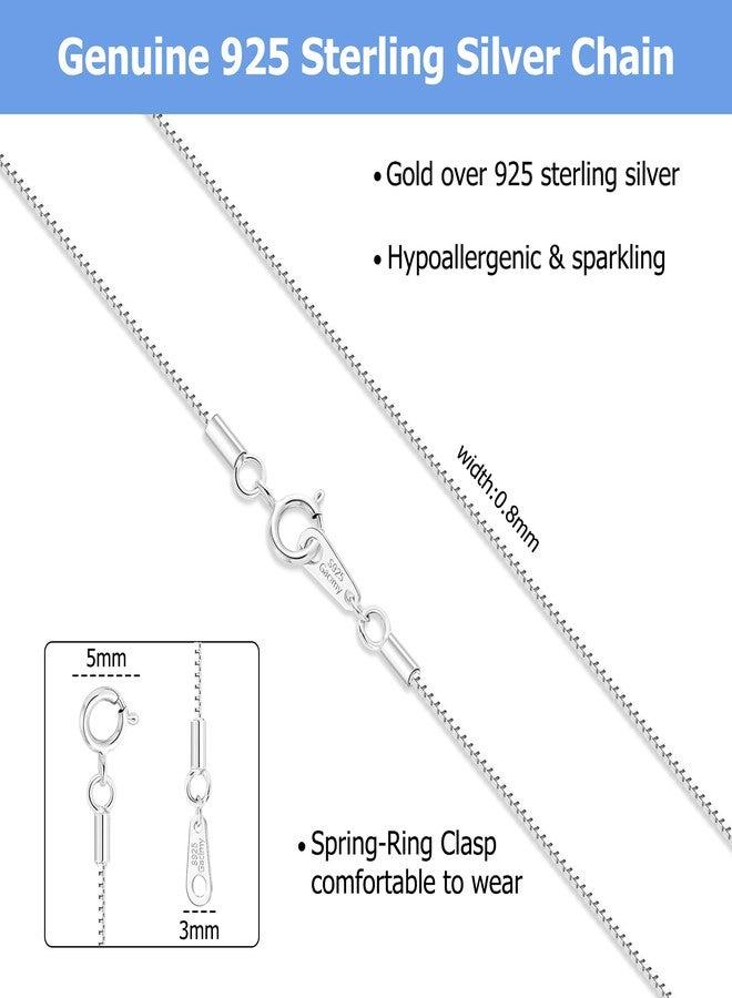Gacimy Sterling Silver Chain Necklace for Women, 0.8mm Thin 925 Sterling Silver Box Chain for Women, 18" Length - Image 4